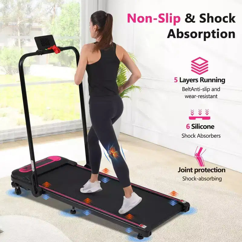Okak Under Desk Treadmill with Incline and Adjustable Speed, 300LBS Capacity Treadmill with 2.5HP, Treadmills for Home, Office, Pink+Black