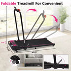 Okak Under Desk Treadmill with Incline and Adjustable Speed, 300LBS Capacity Treadmill with 2.5HP, Treadmills for Home, Office, Pink+Black