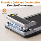 Okak Under Desk Treadmill with Quiet Operation, Walking Pad without Handle Bar, Speed-Adjustable Treadmill for Home, Office, Silver