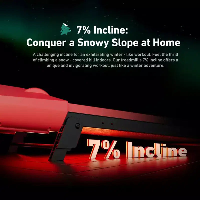 DeerRun Q2 Christmas Edition home use & light running 7% Incline Smart Walking Pad Treadmill