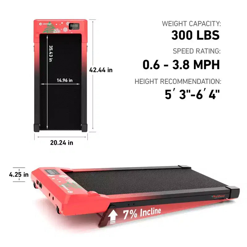 DeerRun Q2 Edition Valentine's Gift home use & light running 7% Incline Smart Walking Pad Treadmill