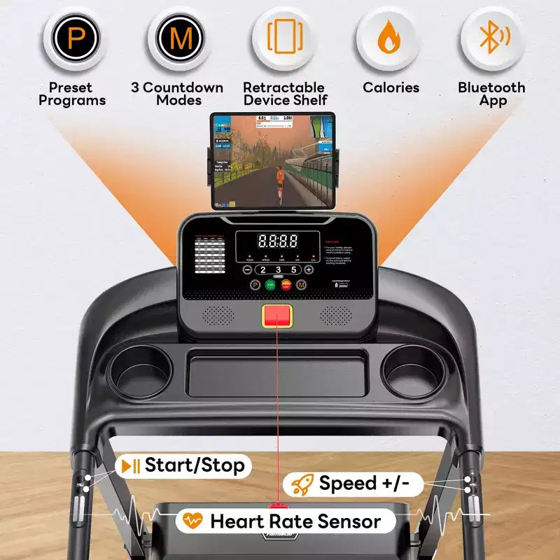 Treadmill on Sale,Treadmills Clearance,Portable Treadmill for Home Use, 71Programs, Music Speakers,Running Walking Jogging,Knee Strap Gift