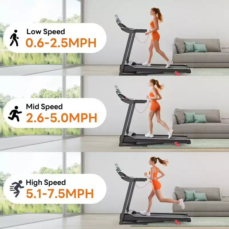 Treadmill on Sale,Treadmills Clearance,Portable Treadmill for Home Use, 71Programs, Music Speakers,Running Walking Jogging,Knee Strap Gift