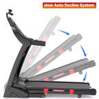 Treadmill with 20% Auto Incline for Home, 300-400 LB Capacity, Folding Running Walking Treadmill, 12 MPH Max Speed, 71 Programs, Bluetooth