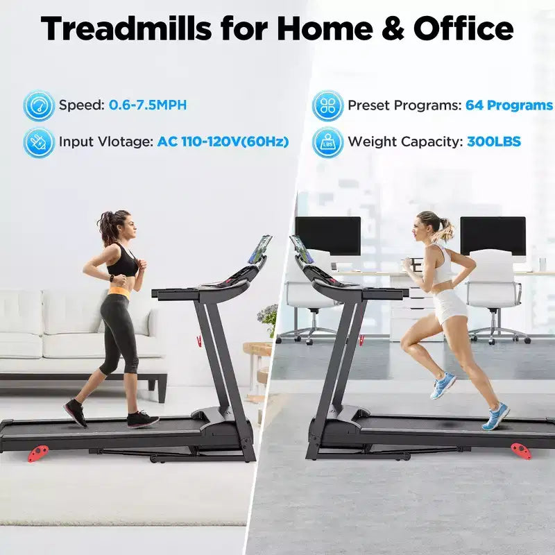 Treadmill on sale, Portable Treadmill with APP Control LED Display and 64 Preset Programs, Exercise Machine for Home, Max 300 LBS