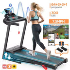 3HP Foldable Treadmill with Incline on sale, Easy Assembly, 5 LCD Display, 64 Preset Programs,Bluetooth, Compact Design for Home