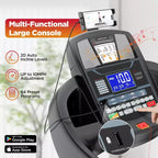 Treadmill Clearance, 4.75HP Jogging Walking Treadmill for Home/Office, 20 Auto Incline, 300 Lb Capacity, 12MPH, Bluetooth, APP & Free Train Courses
