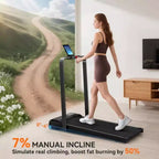 Folding Treadmill for Home with Incline 2HP Quiet Motor Compact Treadmill with LED Display