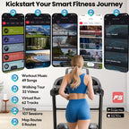 20% Auto Incline Treadmill 5.1HP for Home,Foldable Treadmill w/ 300LB Capacity,Dual HiFi Speaker,App Control w/ Virtual Running, 71 Programs Treadmill