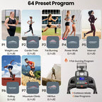 20% Auto Incline Treadmill 5.1HP for Home,Foldable Treadmill w/ 300LB Capacity,Dual HiFi Speaker,App Control w/ Virtual Running, 71 Programs Treadmill
