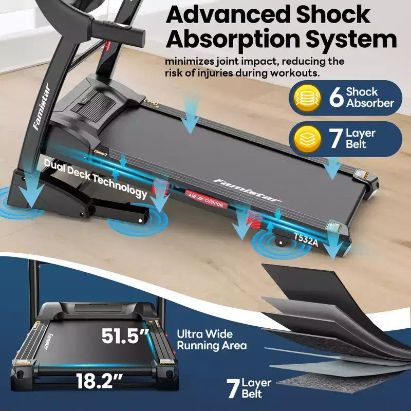 20% Auto Incline Treadmill 5.1HP for Home,Foldable Treadmill w/ 300LB Capacity,Dual HiFi Speaker,App Control w/ Virtual Running, 71 Programs Treadmill