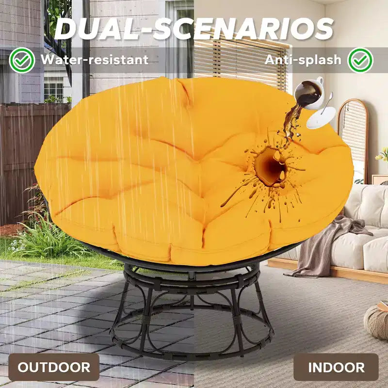 Papasan Patio Chair with Cushions