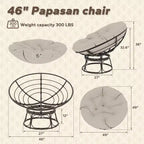 Papasan Patio Chair with Cushions