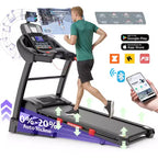 Treadmill on Sale: 4.5HP Folding Treadmill for Home with 20% Auto Incline, 300lb Capacity, APP Control, Bluetooth Speakers, 12MPH Speed, 71 Programs