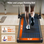 Whisen 3.0HP Quiet Foldable Treadmills, 300 LBS Capacity Home Exercise Equipment Treadmills with Incline, Heart Rate Sensors - Black