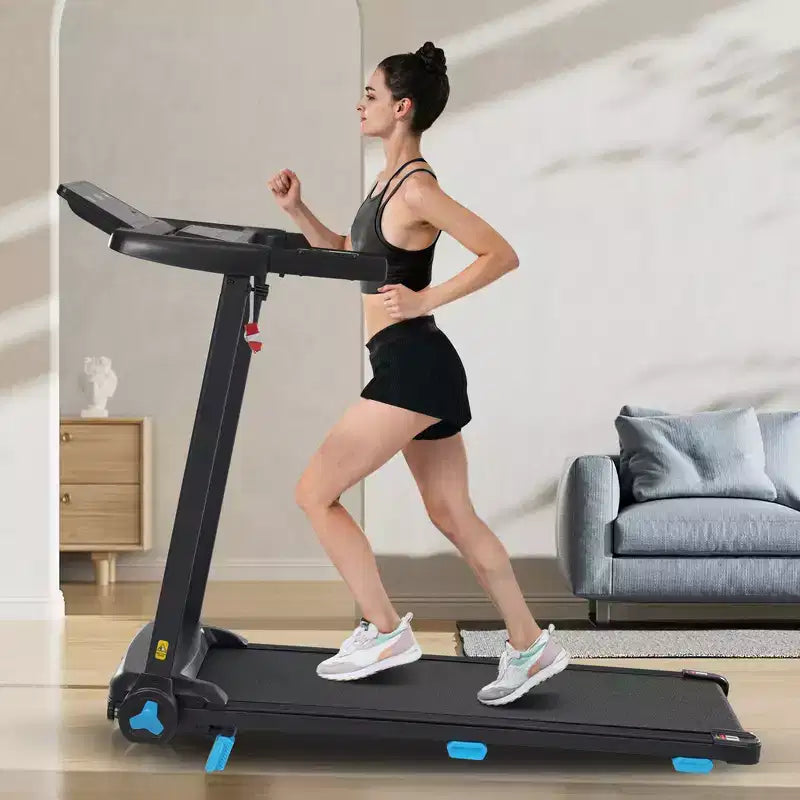 Whisen 3.0HP Quiet Foldable Treadmills, 300 LBS Capacity Home Exercise Equipment Treadmills with Incline, Heart Rate Sensors - Black