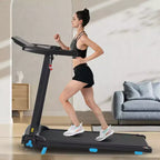 Whisen 3.0HP Quiet Foldable Treadmills, 300 LBS Capacity Home Exercise Equipment Treadmills with Incline, Heart Rate Sensors - Black