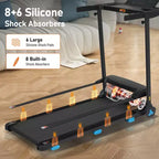 Whisen 3.0HP Quiet Foldable Treadmills, 300 LBS Capacity Home Exercise Equipment Treadmills with Incline, Heart Rate Sensors - Black