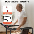 Whisen Walking Pad Treadmill for Senior, Foldable Exercise Machine with Stable and Safe Structural Design- Black