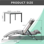Outdoor Patio Chaise Lounge Chairs Table Set, Adjustable Aluminum Outdoor Chaise Lounge Chairs, All Weather Metal Side Table