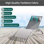 Outdoor Patio Chaise Lounge Chairs Table Set, Adjustable Aluminum Outdoor Chaise Lounge Chairs, All Weather Metal Side Table