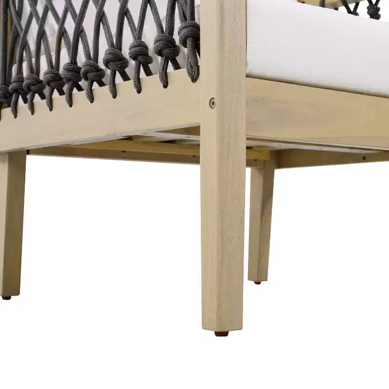 Christopher Knight Home Dahyun Modern Outdoor Acacia Wood Club Chair with Handwoven Rope (Set of 2)