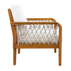 Christopher Knight Home Dahyun Modern Outdoor Acacia Wood Club Chair with Handwoven Rope (Set of 2)