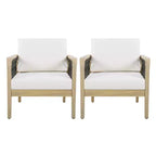 Christopher Knight Home Dahyun Modern Outdoor Acacia Wood Club Chair with Handwoven Rope (Set of 2)