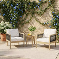 Christopher Knight Home Dahyun Modern Outdoor Acacia Wood Club Chair with Handwoven Rope (Set of 2)