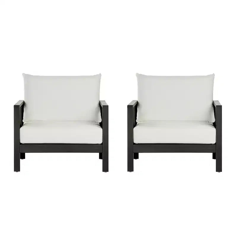 Christopher Knight Home Bernice Modern Outdoor Acacia Wood Club Chair with Thick Cushions (Set of 2)