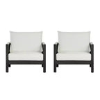 Christopher Knight Home Bernice Modern Outdoor Acacia Wood Club Chair with Thick Cushions (Set of 2)