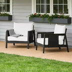 Christopher Knight Home Bernice Modern Outdoor Acacia Wood Club Chair with Thick Cushions (Set of 2)