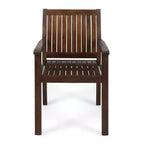 MAYEERTY Set of 2 Acacia Wood Outdoor Dining Chairs, Rustic Slat Panel Patio Seating for Summer Lounging
