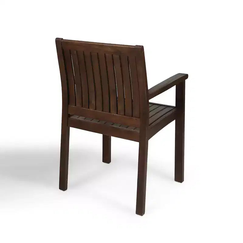 MAYEERTY Set of 2 Acacia Wood Outdoor Dining Chairs, Rustic Slat Panel Patio Seating for Summer Lounging