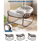 COZONY Oversized Egg Rocking Chair, 450 lb Capacity with Water-Resistant Cushion, Metal Frame for Porch Balcony Garden