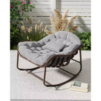 COZONY Oversized Egg Rocking Chair, 450 lb Capacity with Water-Resistant Cushion, Metal Frame for Porch Balcony Garden