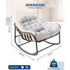 COZONY Oversized Egg Rocking Chair, 450 lb Capacity with Water-Resistant Cushion, Metal Frame for Porch Balcony Garden