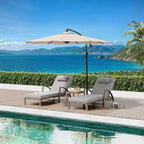 COZONY 2-Pack Patio Chaise Lounge Chairs, PE Rattan Wicker Pool Lounge with 5-Level Backrest, Cushion and Wheels for Garden Beach