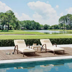 COZONY 2-Pack Patio Chaise Lounge Chairs, PE Rattan Wicker Pool Lounge with 5-Level Backrest, Cushion and Wheels for Garden Beach