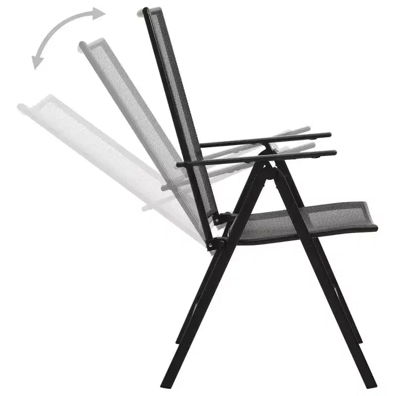 vidaXL Reclining Chair Set of 2 E-coated, powder-coated steel