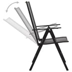 vidaXL Reclining Chair Set of 2 E-coated, powder-coated steel
