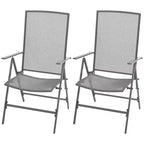 vidaXL Reclining Chair Set of 2 E-coated, powder-coated steel