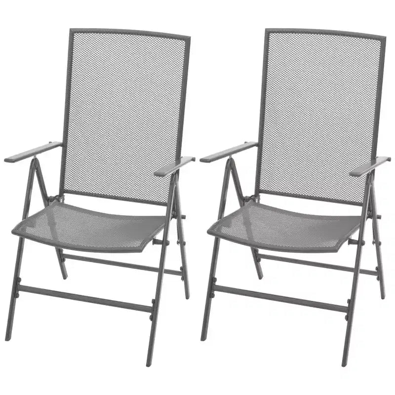 vidaXL Reclining Chair Set of 2 E-coated, powder-coated steel