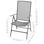vidaXL Reclining Chair Set of 2 E-coated, powder-coated steel