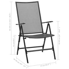 vidaXL Reclining Chair Set of 2 E-coated, powder-coated steel