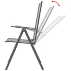 vidaXL Reclining Chair Set of 2 E-coated, powder-coated steel