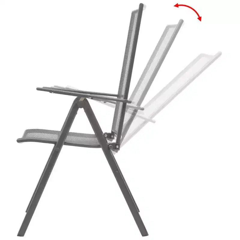vidaXL Reclining Chair Set of 2 E-coated, powder-coated steel