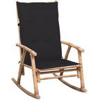 vidaXL Rocking Chair Bamboo, Bamboo, Polyester Standard Durable