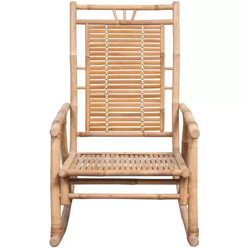 vidaXL Rocking Chair Bamboo, Bamboo, Polyester Standard Durable