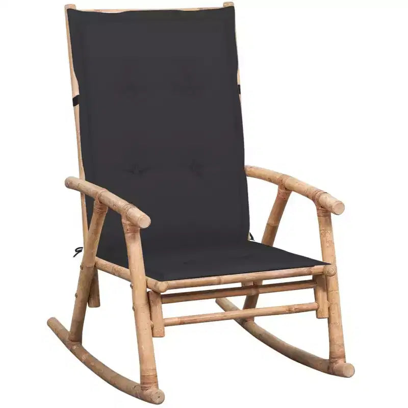 vidaXL Rocking Chair Bamboo, Bamboo, Polyester Standard Durable